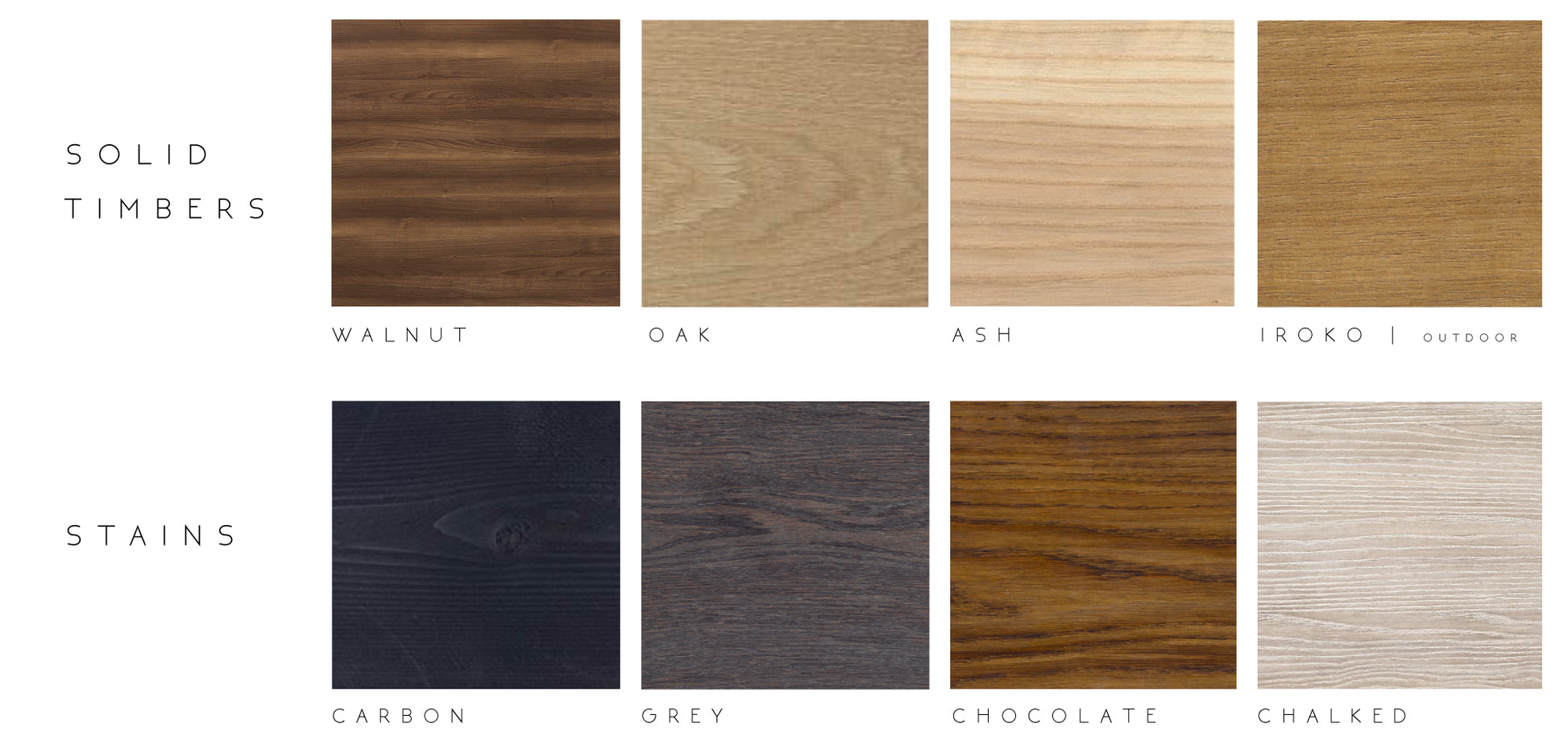 N I S H | Timber + Stain Variations for N I S H  furniture collection